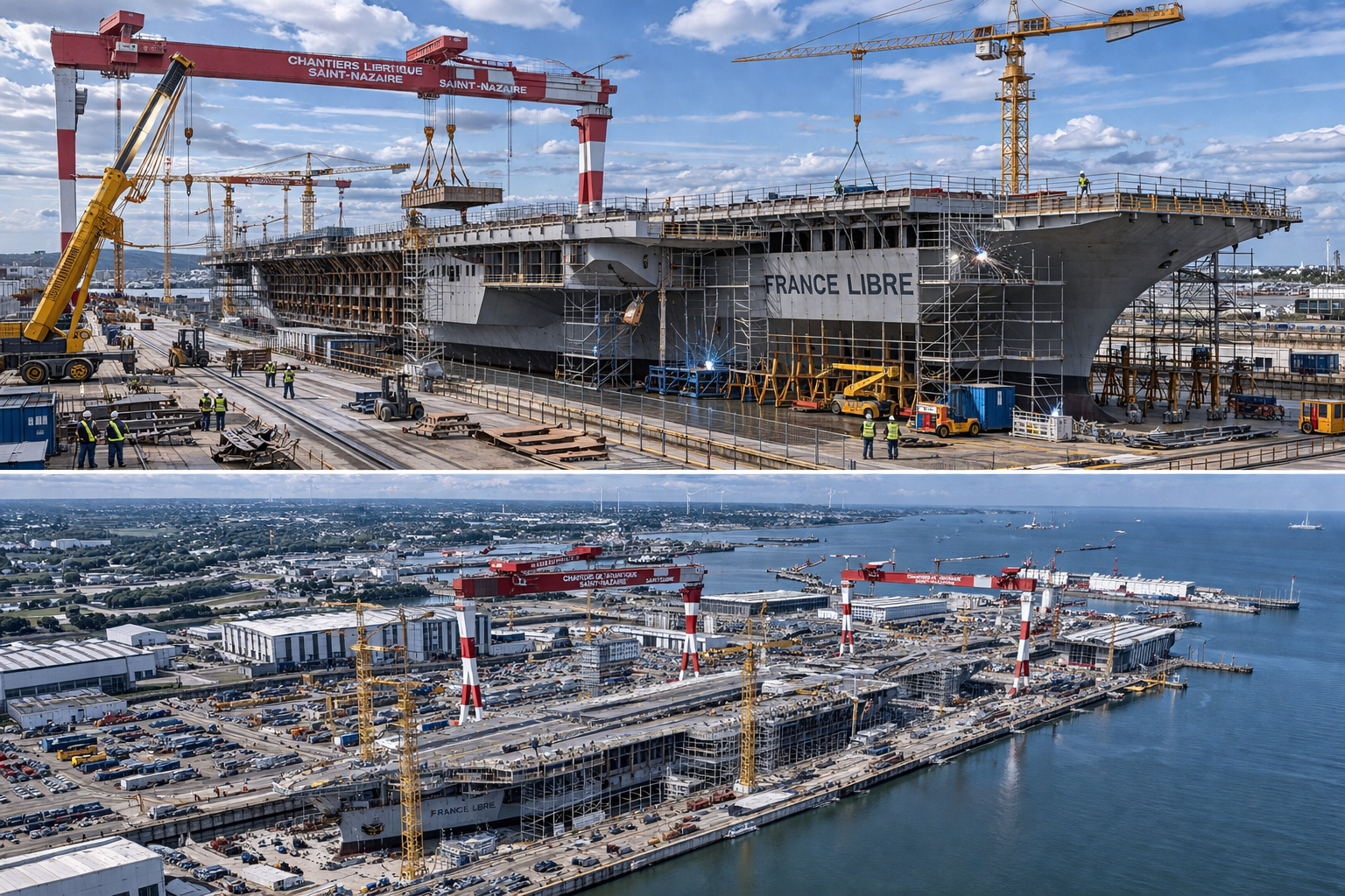 Chantiers de l'Atlantique à Saint-Nazaire — future construction du France Libre